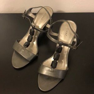 dark gray metallic heels x